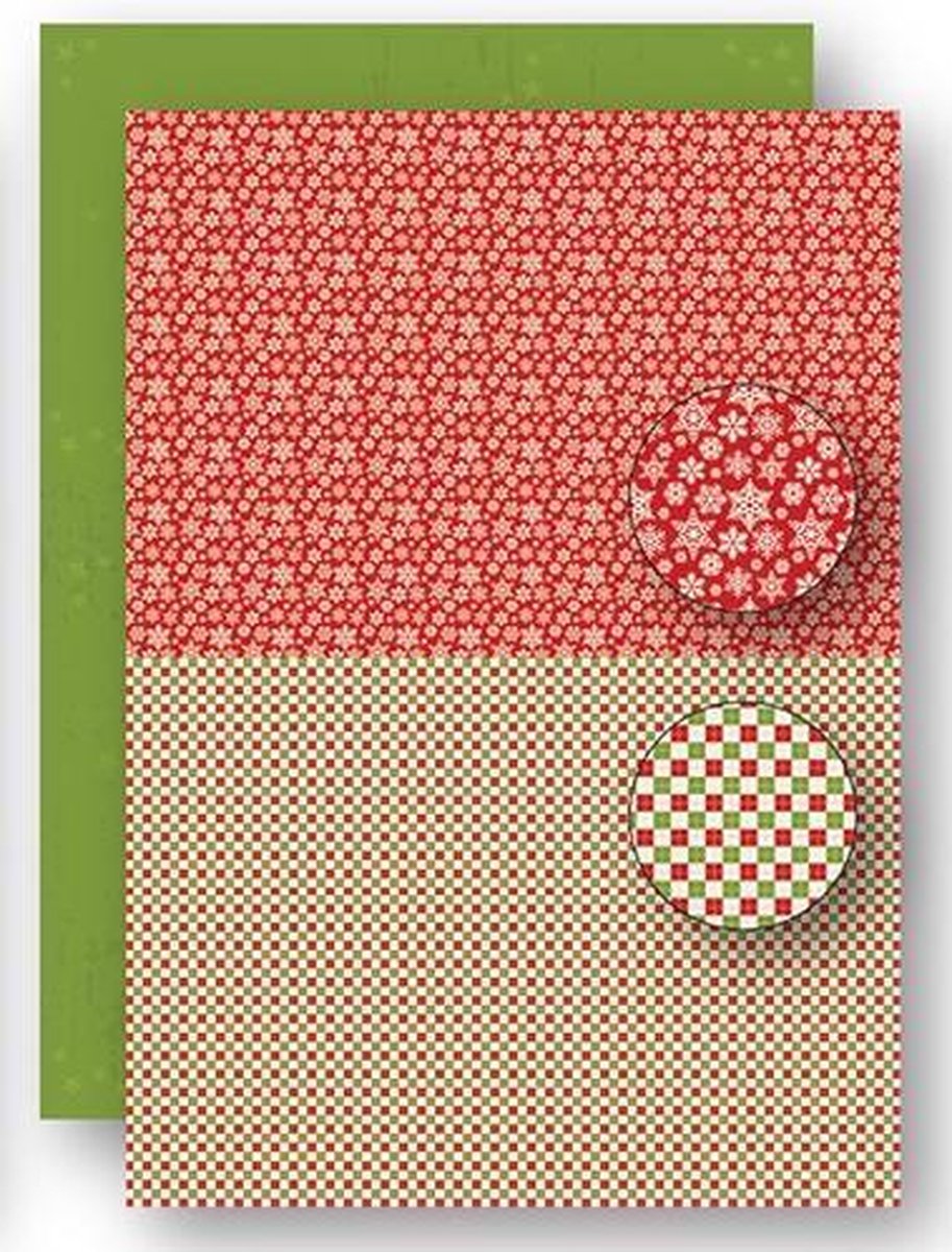 NEVA064 background sheets doublesided Christmas red snowflakes